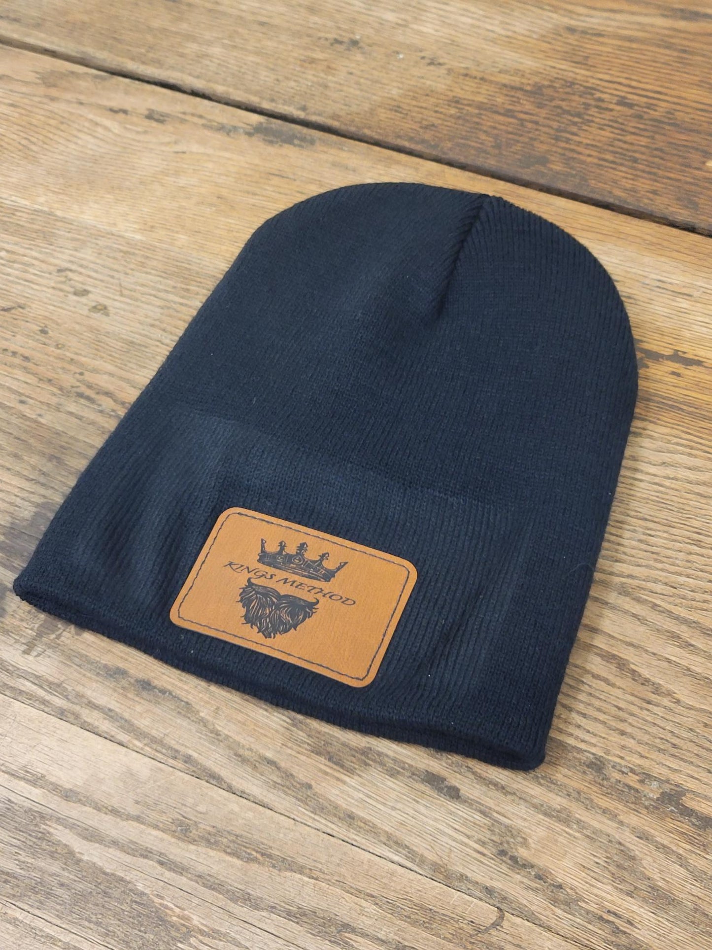 K.M. Beanie Black/Rectangle Logo